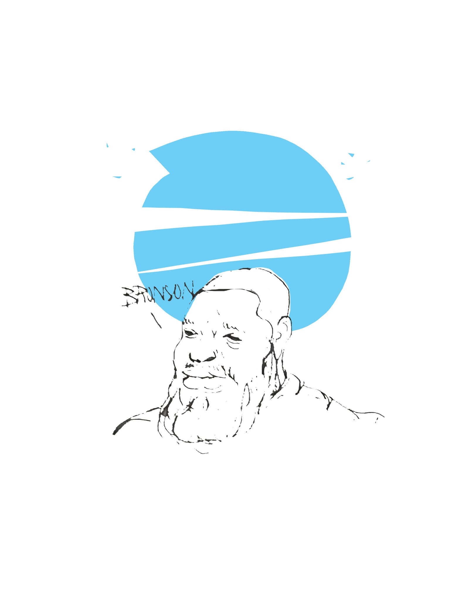 Ink portrait illustration labeled Bronson