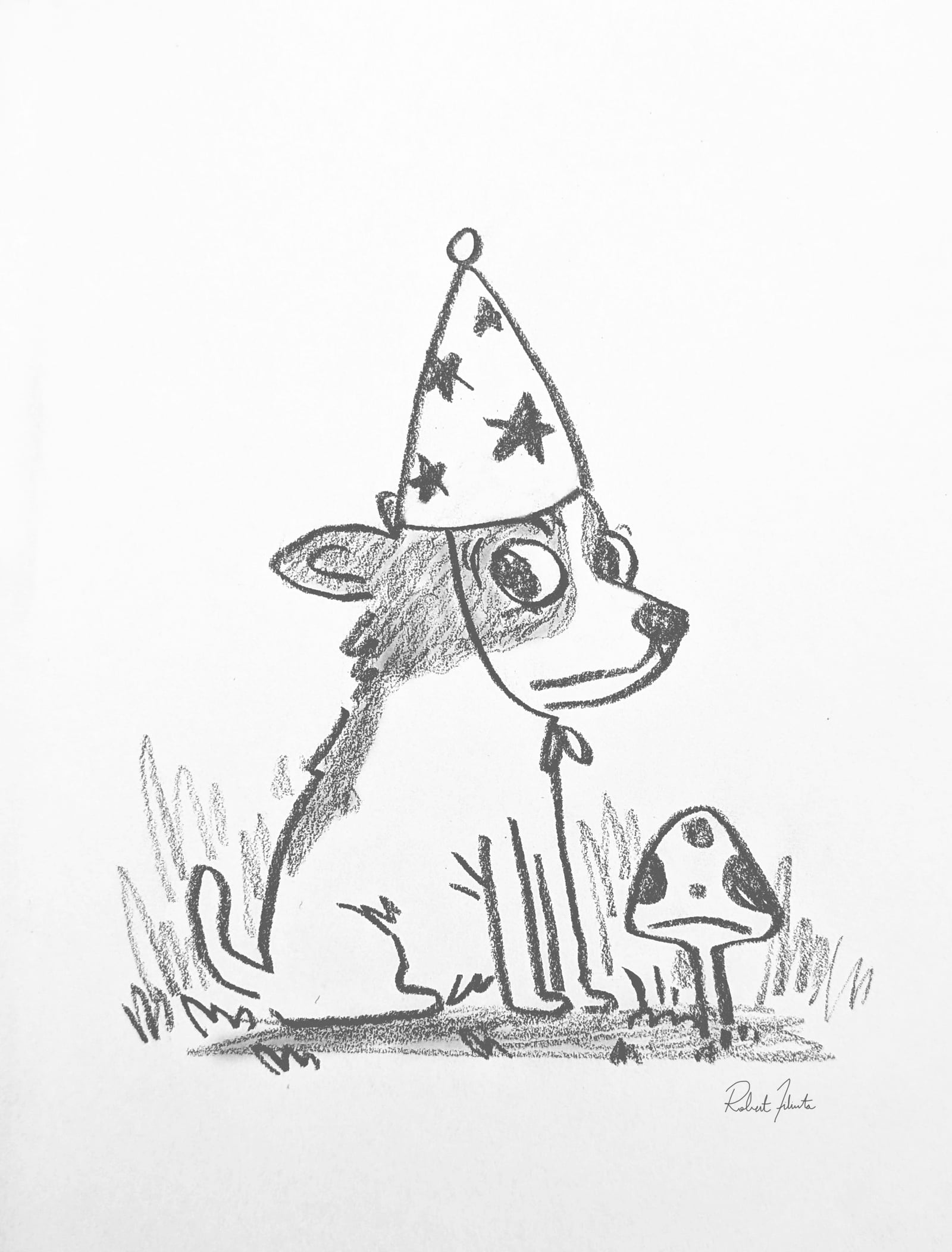 Dog Drawing Art Print Harold illustration by Robert Filiuta
