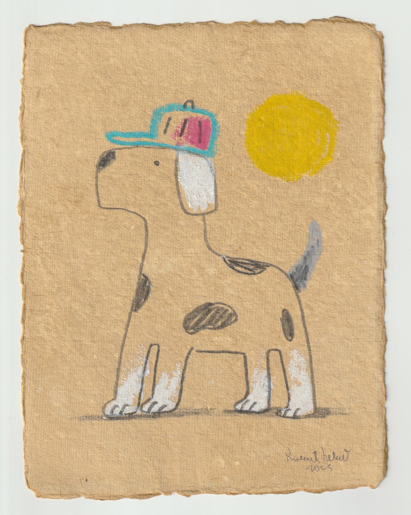 Dog Wearing Cap Sun Children Illustration Painting illustration by Robert Filiuta
