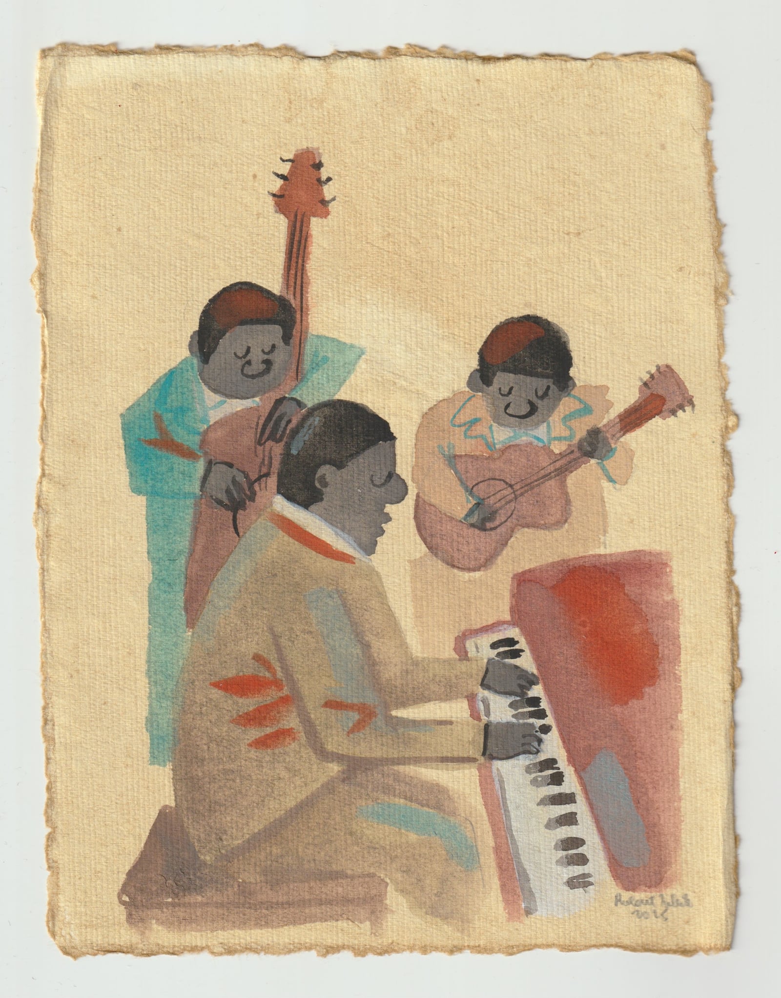 Jazz Music Watercolor Art illustration by Robert Filiuta