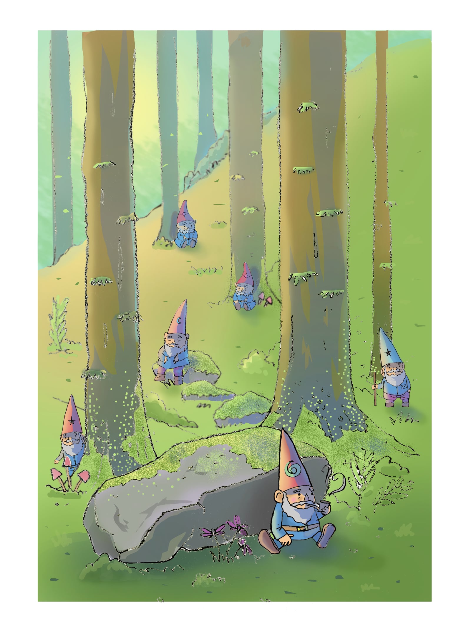 Forest Gnomes COLOR illustration by Robert Filiuta
