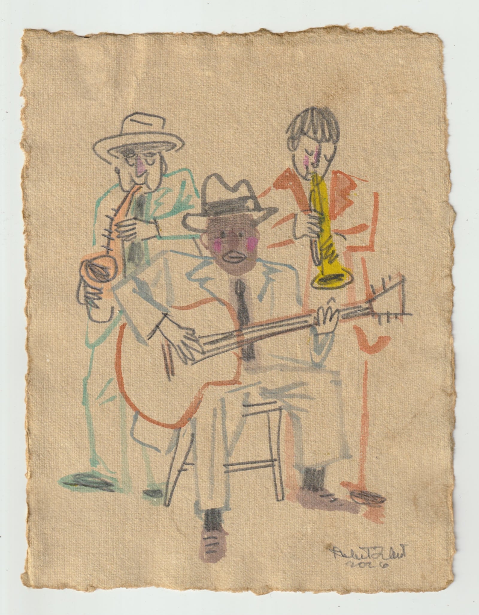 Jazz Trio Original Artwork illustration by Robert Filiuta