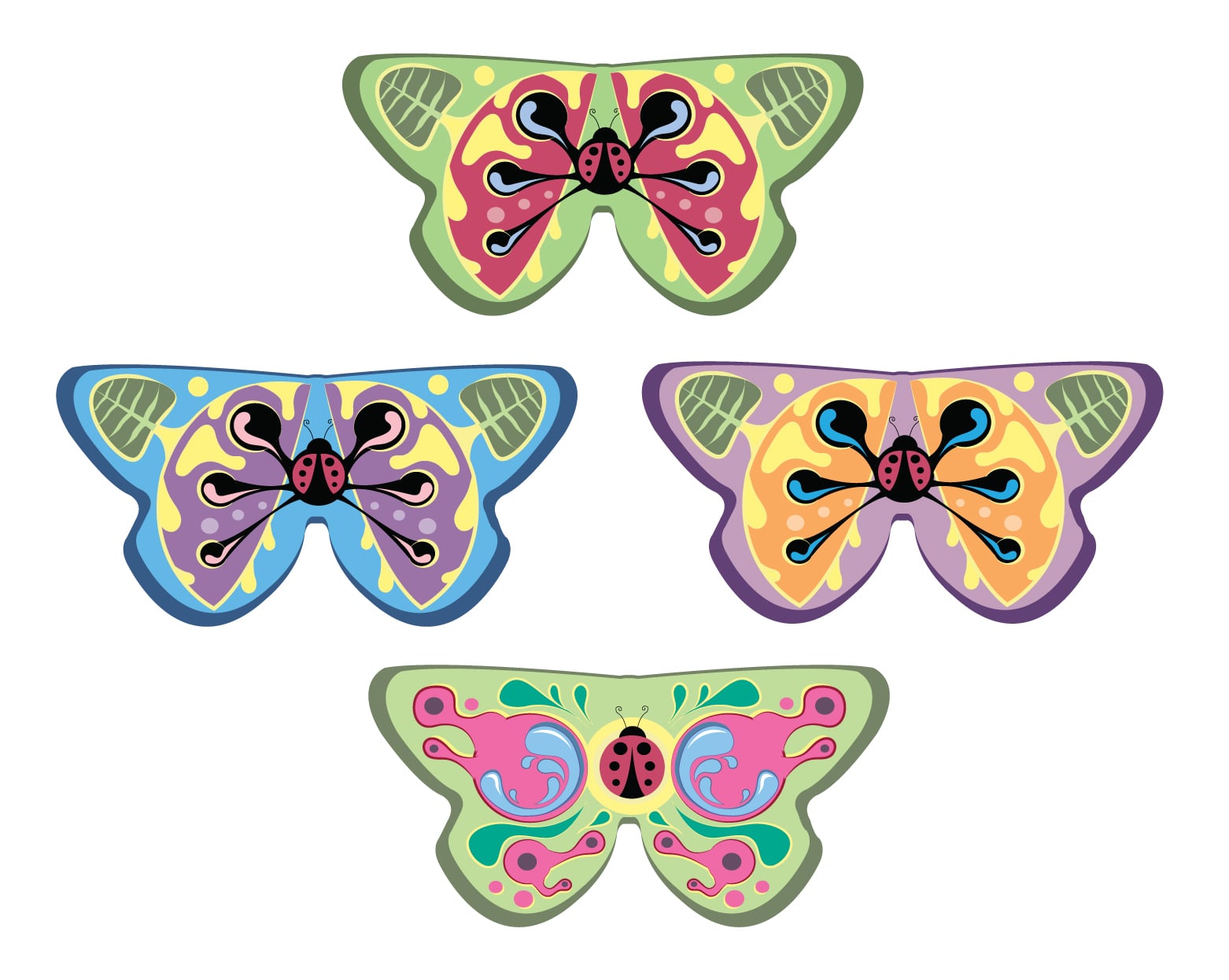 Ladybug Butterfly illustration by Robert Filiuta